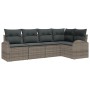 Juego de Sofá de Jardín de 5 Piezas con Cojines Gris Poliratán de , Sofás de exterior - Ref: Foro24-3346039, Precio: 337,51 €...