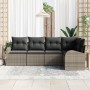 Juego de Sofá de Jardín de 5 Piezas con Cojines Gris Poliratán de , Sofás de exterior - Ref: Foro24-3346039, Precio: 337,51 €...