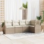 Juego de sofá de jardín de 5 piezas con cojines - Ratán sintético beige de , Sofás de exterior - Ref: Foro24-3346041, Precio:...