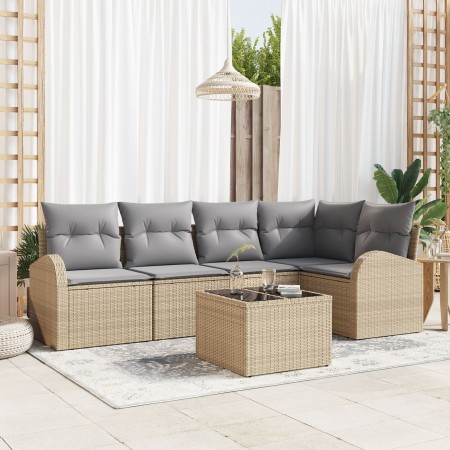 Juego de Sofá de Jardín de 6 piezas con Cojines Rattan Sintético Negro de , Sofás de exterior - Ref: Foro24-3346050, Precio: ...