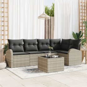 Conjunto de sofá de jardín de 6 piezas con cojines grises de , Sofás de exterior - Ref: Foro24-3346052, Precio: 411,79 €, Des...