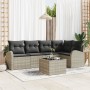Conjunto de sofá de jardín de 6 piezas con cojines grises de , Sofás de exterior - Ref: Foro24-3346052, Precio: 411,79 €, Des...