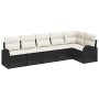 Juego de Sofá de Jardín de 6 Piezas con Cojines Negro Ratán Sintético de , Sofás de exterior - Ref: Foro24-3346057, Precio: 3...