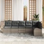 Conjunto de sofá de jardín de 6 piezas con cojines gris ratán sintético de , Sofás de exterior - Ref: Foro24-3346059, Precio:...