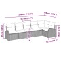 Conjunto de sofá de jardín de 6 piezas con cojines gris ratán sintético de , Sofás de exterior - Ref: Foro24-3346059, Precio:...