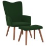 Sillón de relax con taburete terciopelo verde oscuro en Sillones | Comprar online en Foru.es