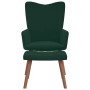 Sillón de relax con taburete terciopelo verde oscuro en Sillones | Comprar online en Foru.es