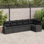 Juego de sofá de jardín de 6 piezas con cojines negro poliratán de , Sofás de exterior - Ref: Foro24-3346063, Precio: 411,70 ...