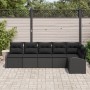 Juego de sofá de jardín de 6 piezas con cojines negro poliratán de , Sofás de exterior - Ref: Foro24-3346063, Precio: 411,70 ...