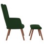 Sillón de relax con taburete terciopelo verde oscuro en Sillones | Comprar online en Foru.es