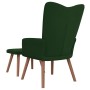 Sillón de relax con taburete terciopelo verde oscuro en Sillones | Comprar online en Foru.es