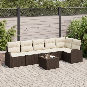 Juego de sofá de jardín de 6 piezas con cojines en poliratán gris de , Sofás de exterior - Ref: Foro24-3346068, Precio: 476,8...