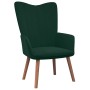 Sillón de relax con taburete terciopelo verde oscuro en Sillones | Comprar online en Foru.es