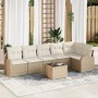 Set de Sofá de Jardín de 7 Piezas con Cojines Ratán Poliéster Marrón de , Sofás de exterior - Ref: Foro24-3346071, Precio: 46...