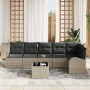Set de Sofá de Jardín de 7 Piezas con Cojines Gris Poliratán de , Sofás de exterior - Ref: Foro24-3346072, Precio: 493,87 €, ...