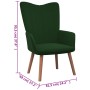 Sillón de relax con taburete terciopelo verde oscuro en Sillones | Comprar online en Foru.es