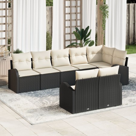 Conjunto de Sofá Jardín de 8 Piezas con Cojines Negro Rattan de Polietileno de , Sofás de exterior - Ref: Foro24-3346087, Pre...