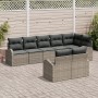 Juego de Sofá de Jardín de 8 Piezas con Cojines Gris de Poliratán de , Sofás de exterior - Ref: Foro24-3346089, Precio: 563,6...