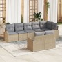 Conjunto de sofá de jardín de 8 piezas con cojines de ratán sintético beige de , Sofás de exterior - Ref: Foro24-3346090, Pre...