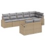 Conjunto de sofá de jardín de 8 piezas con cojines de ratán sintético beige de , Sofás de exterior - Ref: Foro24-3346090, Pre...