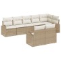 Juego de Sofá de Jardín de 8 Piezas con Cojines Beige Ratán de , Sofás de exterior - Ref: Foro24-3346091, Precio: 584,36 €, D...