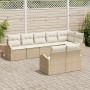 Juego de Sofá de Jardín de 8 Piezas con Cojines Beige Ratán de , Sofás de exterior - Ref: Foro24-3346091, Precio: 584,36 €, D...