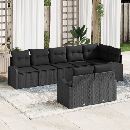 Conjunto de Sofá de Jardín de 8 Piezas con Cojines de Ratán Negro de , Sofás de exterior - Ref: Foro24-3346093, Precio: 571,9...
