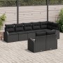 Conjunto de Sofá de Jardín de 8 Piezas con Cojines de Ratán Negro de , Sofás de exterior - Ref: Foro24-3346093, Precio: 571,9...