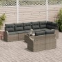 Conjunto de Sofá de Jardín de 8 Piezas con Cojines Ratán Poliéster Gris de , Sofás de exterior - Ref: Foro24-3346099, Precio:...