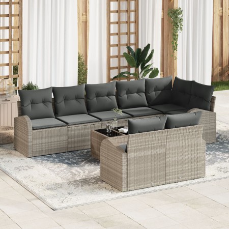 Juego de Sofá de Jardín de 9 Piezas con Cojines Gris Poliratán de , Sofás de exterior - Ref: Foro24-3346102, Precio: 671,53 €...