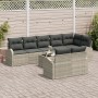 Juego de Sofá de Jardín de 9 Piezas con Cojines Gris Poliratán de , Sofás de exterior - Ref: Foro24-3346102, Precio: 671,53 €...