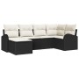 Set de Sofá de Jardín de 6 Piezas con Cojines Negro Poliratán de , Sofás de exterior - Ref: Foro24-3346107, Precio: 378,73 €,...