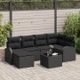 Set de Sofá de Jardín de 7 Piezas con Cojines Beige Poliratán de , Sofás de exterior - Ref: Foro24-3346123, Precio: 435,37 €,...