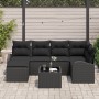 Set de Sofá de Jardín de 7 Piezas con Cojines Beige Poliratán de , Sofás de exterior - Ref: Foro24-3346123, Precio: 435,37 €,...