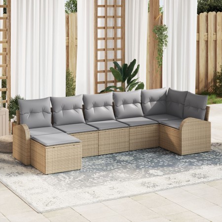 Conjunto de Sofá de Jardín 7 Piezas Beige Ratán Sofá de Jardín de , Sofás de exterior - Ref: Foro24-3346130, Precio: 448,66 €...