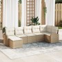 Conjunto de Sofá de Jardín de 7 Piezas con Cojines Beige de Polirratán de , Sofás de exterior - Ref: Foro24-3346131, Precio: ...