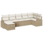 Conjunto de Sofá de Jardín de 7 Piezas con Cojines Beige de Polirratán de , Sofás de exterior - Ref: Foro24-3346131, Precio: ...