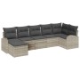 Juego de Sofá de Jardín Set de 7 Beige Ratan, Poliéster de , Sofás de exterior - Ref: Foro24-3346132, Precio: 497,46 €, Descu...