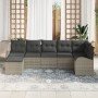 Juego de Sofá de Jardín Set de 7 Beige Ratan, Poliéster de , Sofás de exterior - Ref: Foro24-3346132, Precio: 497,46 €, Descu...