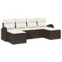 Conjunto de sofá de jardín de 6 piezas con cojines Marrón Ratán sintético de , Sofás de exterior - Ref: Foro24-3346148, Preci...