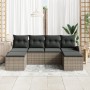 Conjunto de Sofás de Jardín de 6 Piezas con Cojines Gris de Poliratán de , Sofás de exterior - Ref: Foro24-3346149, Precio: 3...