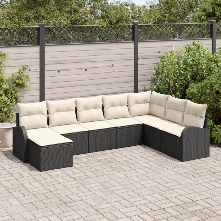 Conjunto de Sofá de Jardín de 8 piezas con Cojines de Negro Rattan Polimérico de , Sofás de exterior - Ref: Foro24-3346157, P...