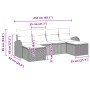 Juego de Sofá de 6 Piezas con Cojines Gris Claro Ratán Poli de , Sofás de exterior - Ref: Foro24-3346152, Precio: 370,82 €, D...