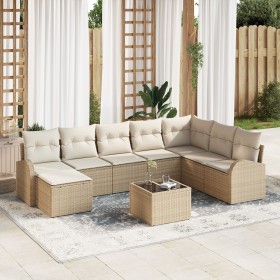 Conjunto de Sofás de Jardín Conjunto de 9 Beige Ratán de , Sofás de exterior - Ref: Foro24-3346171, Precio: 575,65 €, Descuen...