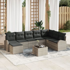 Conjunto de Sofá de Jardín Conjunto de 9 Beige y Negro Ratan de , Sofás de exterior - Ref: Foro24-3346172, Precio: 598,96 €, ...