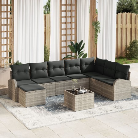 Conjunto de Sofá de Jardín Conjunto de 9 Beige y Negro Ratan de , Sofás de exterior - Ref: Foro24-3346172, Precio: 598,96 €, ...
