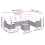 Conjunto de Sofá de Jardín Conjunto de 9 Beige y Negro Ratan de , Sofás de exterior - Ref: Foro24-3346172, Precio: 598,96 €, ...