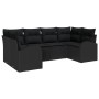 Conjunto de 6 Piezas de Sofá de Jardín con Cojines Negro Poliratán de , Sofás de exterior - Ref: Foro24-3346183, Precio: 410,...