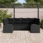 Conjunto de 6 Piezas de Sofá de Jardín con Cojines Negro Poliratán de , Sofás de exterior - Ref: Foro24-3346183, Precio: 410,...