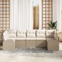 Conjunto de Sofá de Jardín de 7 Piezas con Cojines Beige Poliratán de , Sofás de exterior - Ref: Foro24-3346191, Precio: 495,...